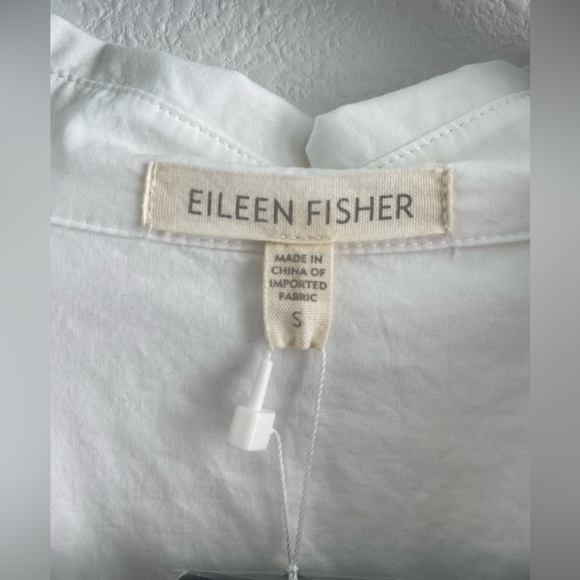 Eileen Fisher white classic button down shirt | pajama style organic cotton | S - Picture 2 of 15